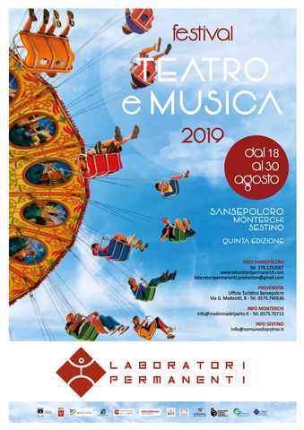 Quinta edizione del FESTIVAL TEATRO E MUSICA a Sansepolcro ed in Valtiberina Toscana dal 17 al 30 Agosto 2019